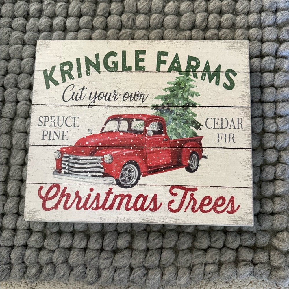 Quill to Paper by Sixtrees Christmas Trees Sign - Kringle Farms NWT